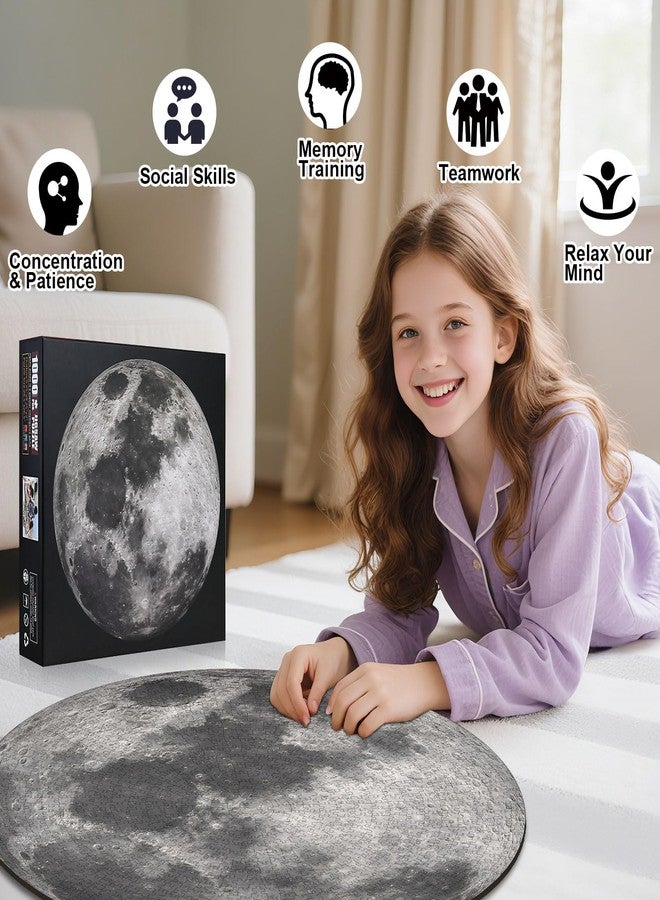 Lirches 1000 Piece Puzzle for Adults, Space Moon Jigsaw Puzzles 1000 Pieces, Round Planet Puzzles for Adults 1000 Pieces, High Resolution, Matte Finish, No Dust Space Puzzle - Image 4